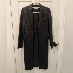 Emporio Armani Women’s Leather Coat Black